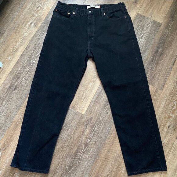 LEVI`S 505 Jeans 40"x31" Men's Regular Fit Straight Leg Black Denim - Picture 2 of 12